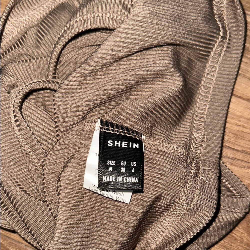 Brown Ribbed Tank Top - Picture 2 of 3